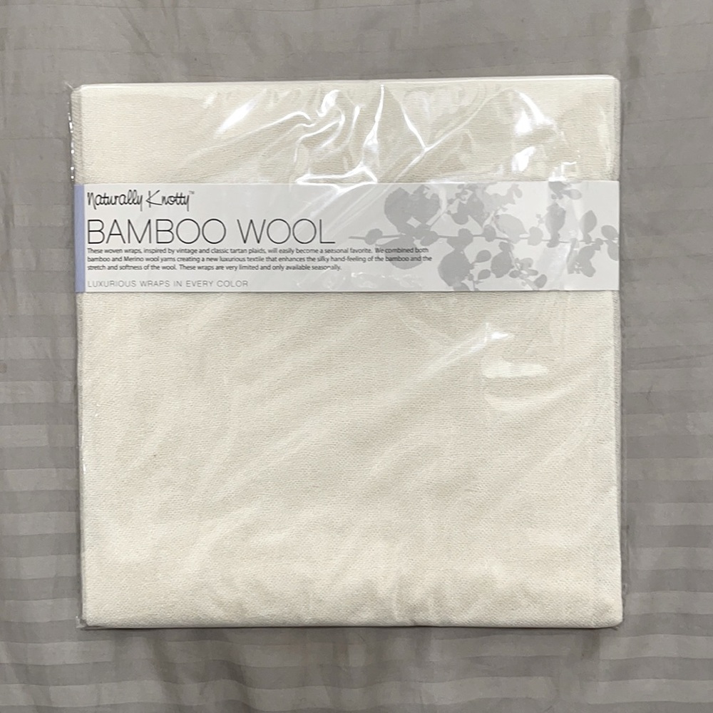 Lightweight scarf (cream colored; bamboo wool) NWT